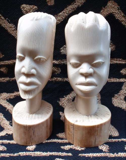 African bone carvings - beautiful ethnic works of art. Price is for both.