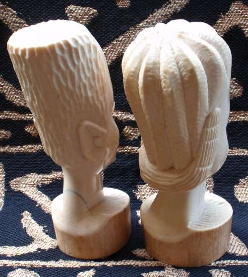 African bone carvings - beautiful ethnic works of art. Price is for both.