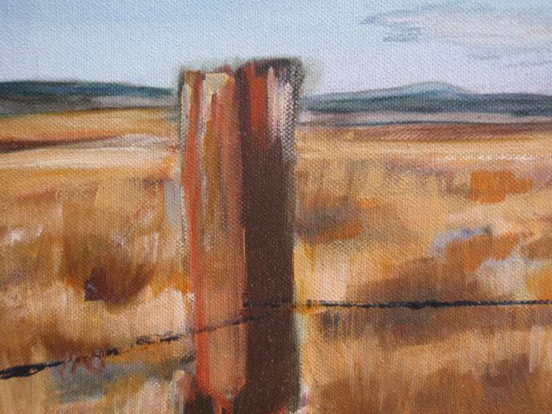 Original oil on canvas. S.African landscape with big open spaces and cobalt skies.
