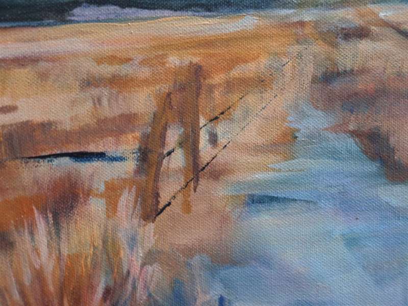 Original oil on canvas. S.African landscape with big open spaces and cobalt skies.