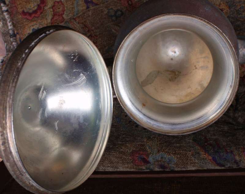 Gorgeous antique solid/heavy silver plated on copper - Crown BSC - blast from the past.