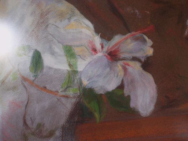 Original by E.Pampallis - sophisticated gouache/pastels `Study in Brown` framed behind glass.