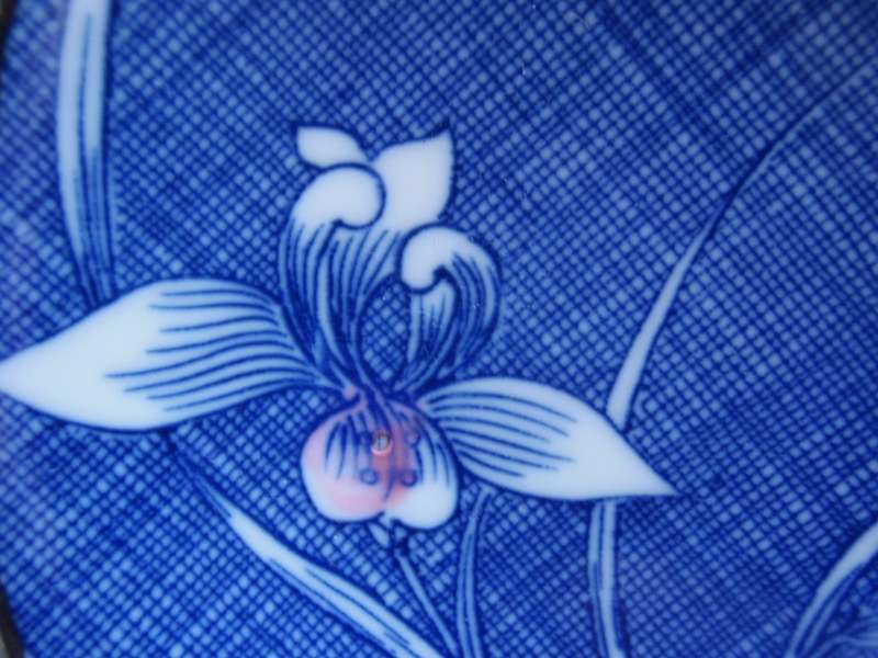 Beautiful oriental plate - gorgeous design on indigo blue.