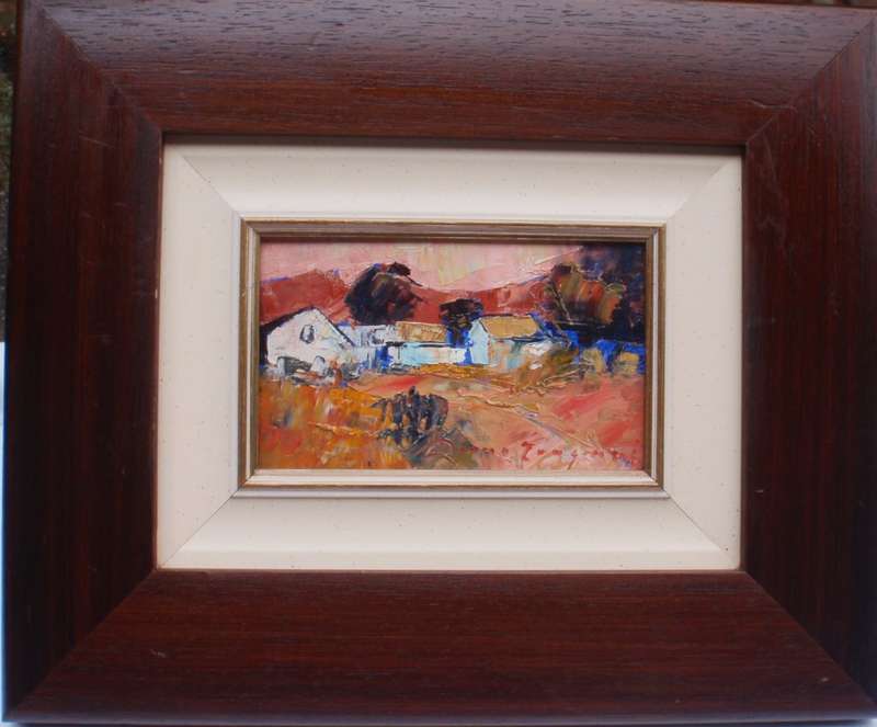 A pair of original Diane Erasmus abstract impressionist, S.African landscapes, well framed.