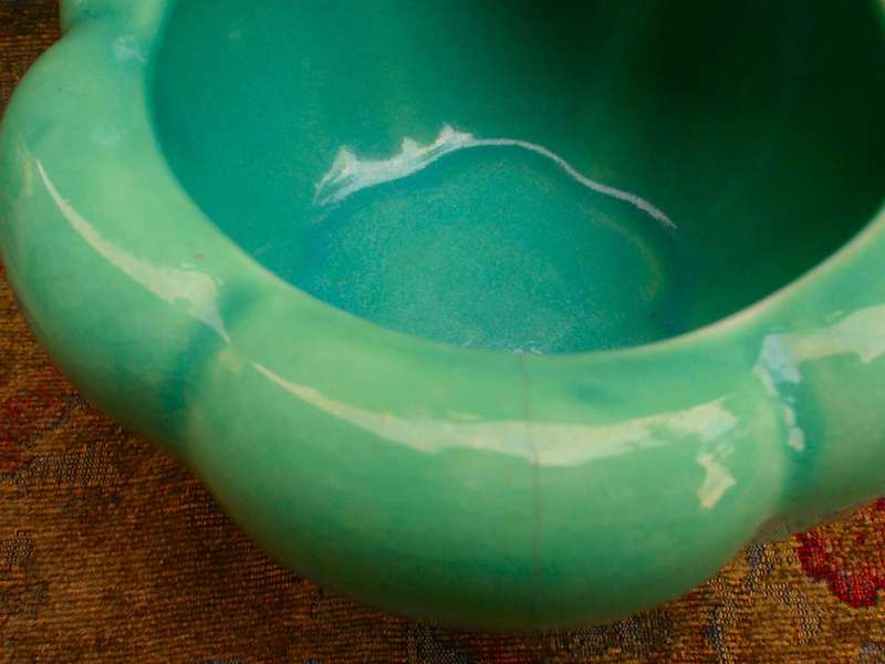 Gorgeous Pumpkin Vase - Fabulous jade-green colour.  Has `6`on base.