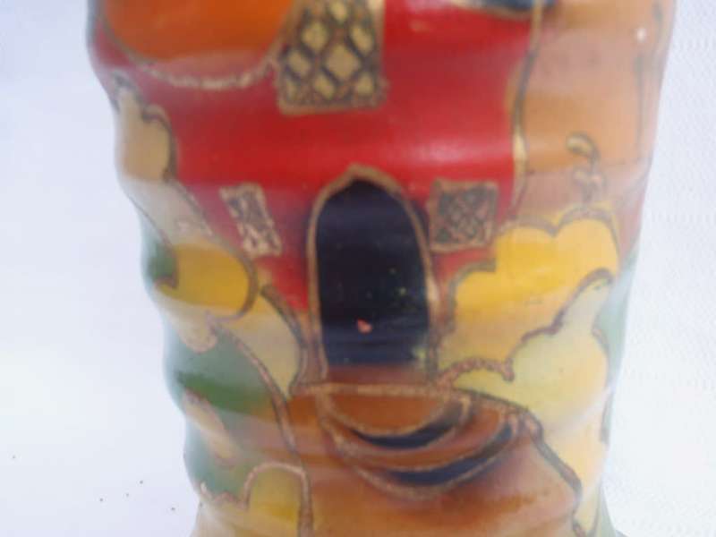 Art Deco - Savoy Wilton - hand painted vase, design reminecent of Clarice Cliff designs.