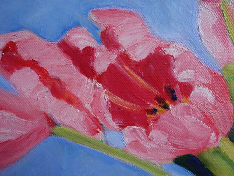 Original Arlene McDade `Tulips` on canvas - Invest in S.African artists.