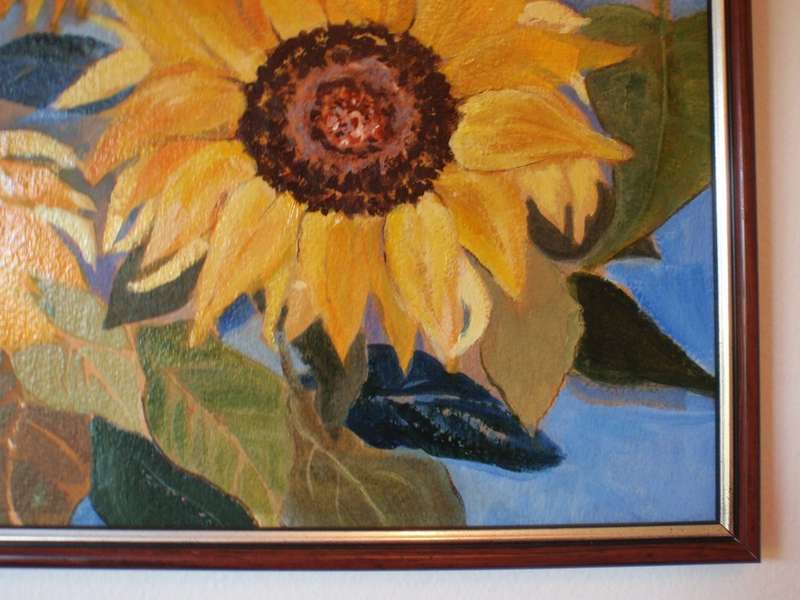 Gorgeous original painting `Sunflowers` beautifully framed.