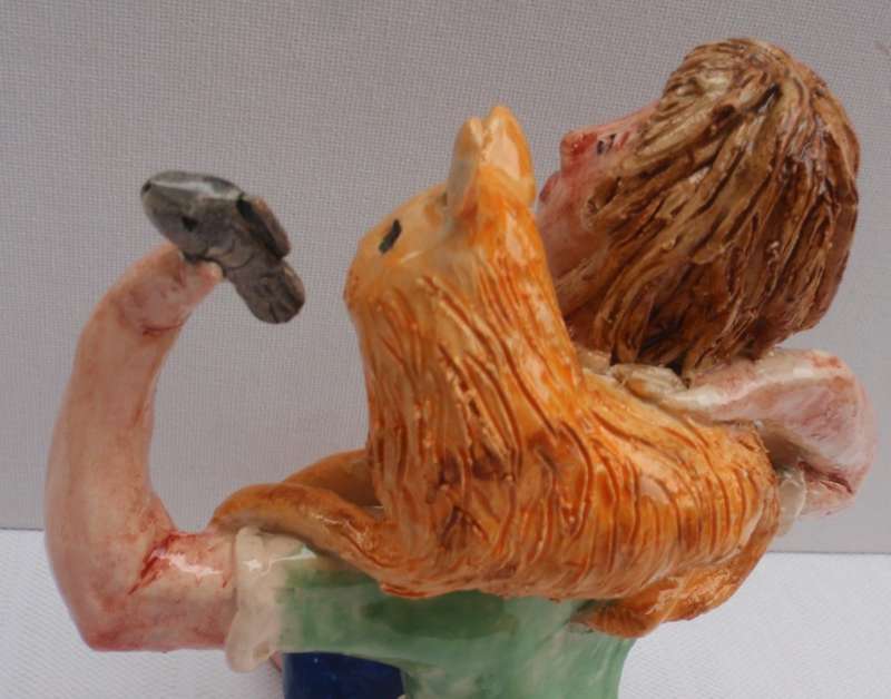 Pottery, Pet Lovers. Whimsical, weird, wonky and wonderful.  Unique set of three adorable pieces.
