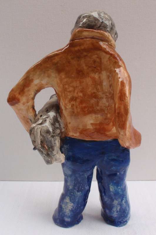 Pottery, Pet Lovers. Whimsical, weird, wonky and wonderful.  Unique set of three adorable pieces.