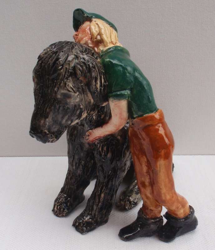 Pottery, Pet Lovers. Whimsical, weird, wonky and wonderful.  Unique set of three adorable pieces.