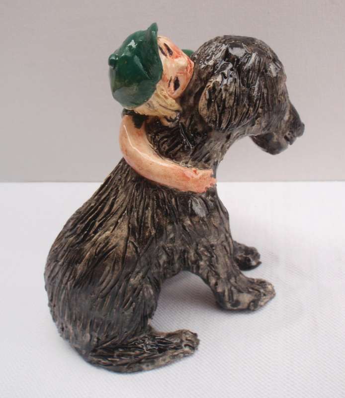 Pottery, Pet Lovers. Whimsical, weird, wonky and wonderful.  Unique set of three adorable pieces.