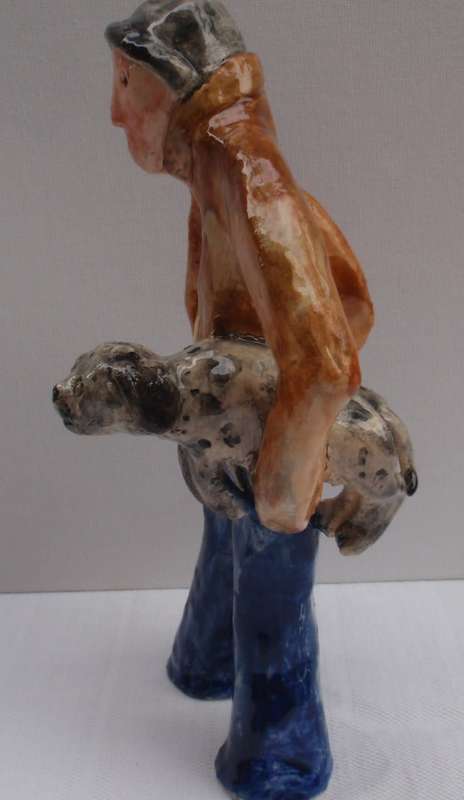 Pottery, Pet Lovers. Whimsical, weird, wonky and wonderful.  Unique set of three adorable pieces.