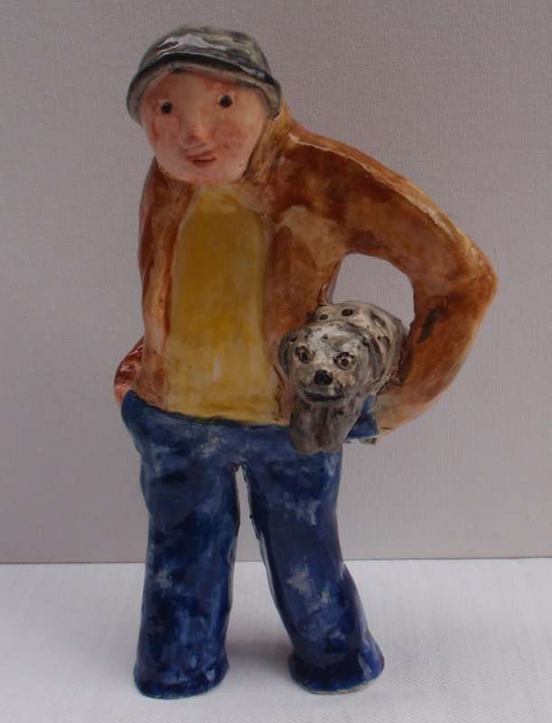 Pottery, Pet Lovers. Whimsical, weird, wonky and wonderful.  Unique set of three adorable pieces.