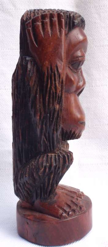 BEAUTIFUL AFRICAN CARVING - `HEAR NO EVIL` ONLY SURVIVING MEMBER OF HIS TROOP!!!