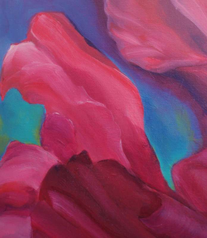 Original Arlene McDade `Ruby Hibiscus` Well documented S.African artist.