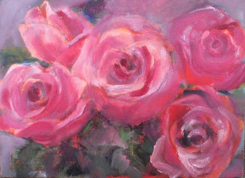 Gorgeous sumptious  roses. Original by Colleen Hamer AWSSA. Beautiful oil painting on canvas.