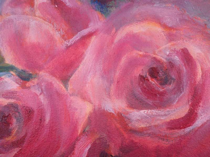 Gorgeous sumptious  roses. Original by Colleen Hamer AWSSA. Beautiful oil painting on canvas.
