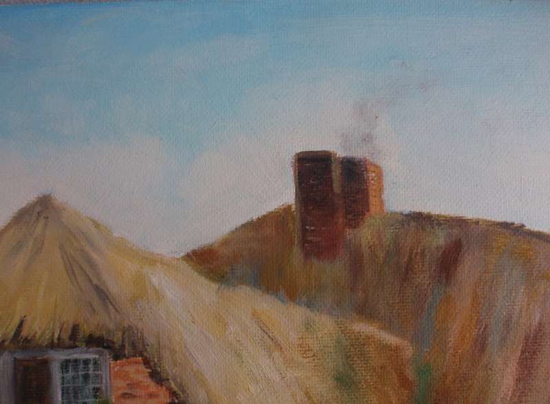 Original oil on canvas board. Old World country cottage - most charming.
