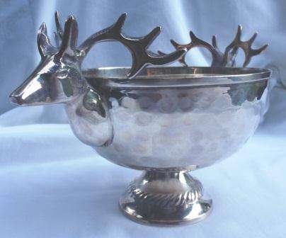 Stunning And Unusual Stag Bowl - Silver Plate