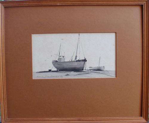 TWO, ORIGINAL DENNIS JOHN HANCERI - INK WASH PAINTINGS  1928 - 2011 - HIGHLY COLLECTABLE!