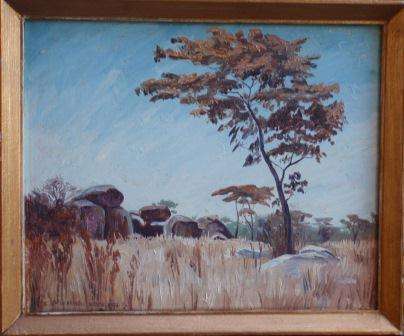 VINTAGE OIL PAINTING by E.RICHARDSON 1963 'LANDSCAPE'