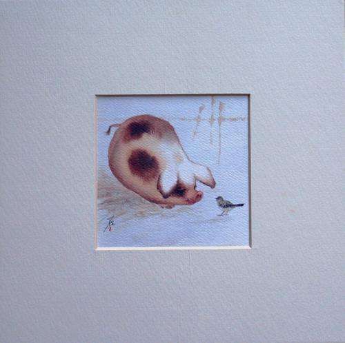 TWO VERY CUTE FARMYARD PICTURES (CHINESE ARTIST) - PRICE FOR BOTH!