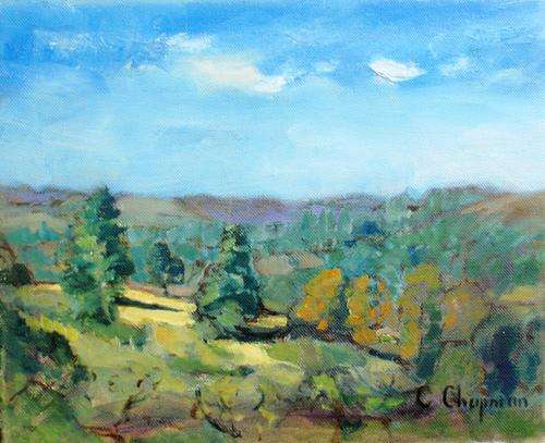 ORIGINAL OIL ON CANVAS - LOVELY IMPRESSIONIST STYLE LANDSCAPE - SIGNED C.CHAPMAN