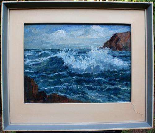 ORIGINAL OIL - 'IMPRESSIONIST SEA'  GORGEOUS VINTAGE PIECE!!!