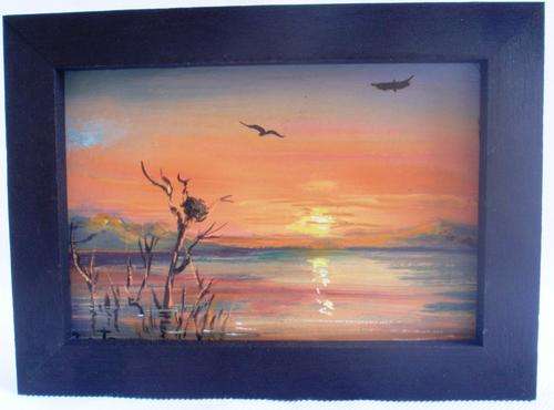 VINTAGE MINIATURE 'FISH EAGLES NEST - KARIBA' BY J.BAITZ - RHODESIAN ARTIST - GOOD PRICE!!!