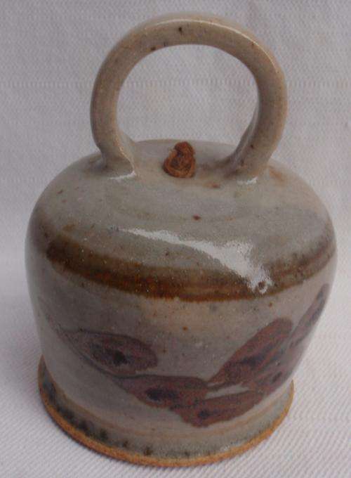 LOVELY HANDMADE STONEWARE BELL - IN GOOD CONDITION