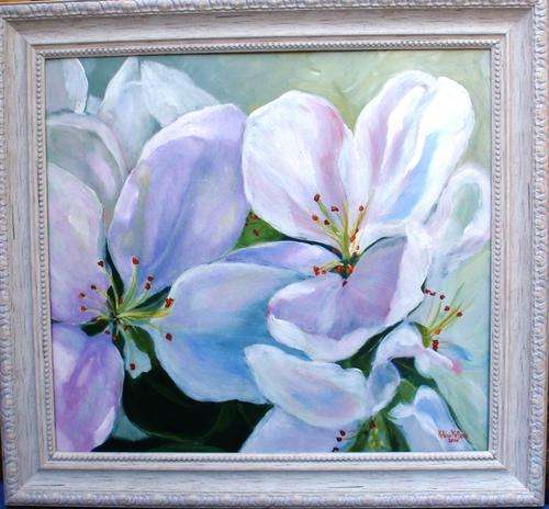 BEAUTIFUL - ORIGINAL BY ARLENE McDADE 'FIFTY SHADES OF WHITE' IN STUNNING (EXPENSIVE) FRAME!!!