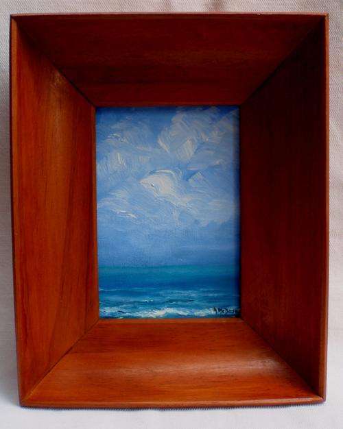 BEAUTIFUL ORIGINAL BY ARLENE McDADE 'CLOUDY DAY' FRAMED IN MASCULINE NAUTICAL WOOD FRAME - GIFT!!!