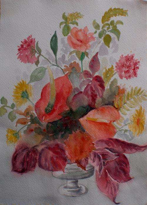 FLORAL BEAUTY (2) GORGEOUS ORIGINAL ON GOOD QUALITY WATERCOLOUR PAPER!!!