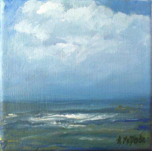 BEAUTIFUL LITTLE MASTERPIECE - BY WELL KNOWN KZN ARTIST - ARLENE McDADE "STORMY SEA"  BARGAIN!!!