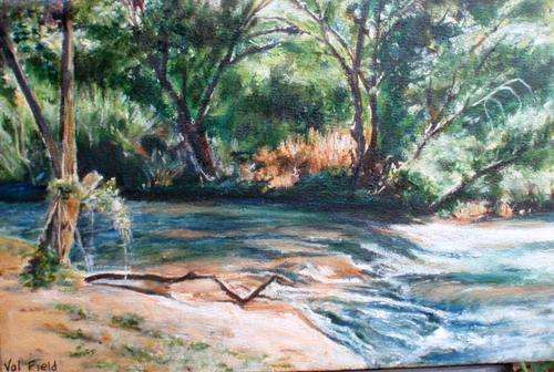 TWO GORGEOUS ORIGINAL OIL PAINTINGS - 'AFTER THE RAINS' SIGNED, VAL FIELD.