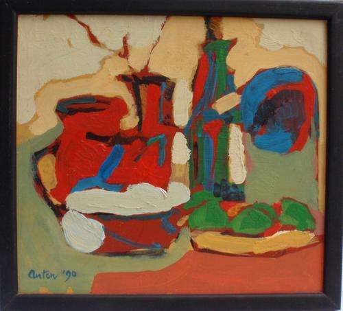 FABULOUS BOLD ABSTRACT ART - ORIGINAL SIGNED BY ARTIST 'ANTON '90' - FRAMED READY TO HANG!!!