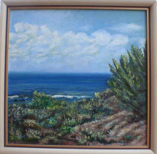 STUNNING ORIGINAL - SIGNED R.ROCCO - 'AZURE'  BEAUTIFUL SEASCAPE AT BARGAIN PRICE!!!