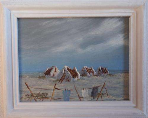 MINIATURE - SIGNED BY ARTIST.  'WASH DAY' SOMEWHERE IN THE CAPE - INCREDIBLE DETAIL - BARGAIN!!!