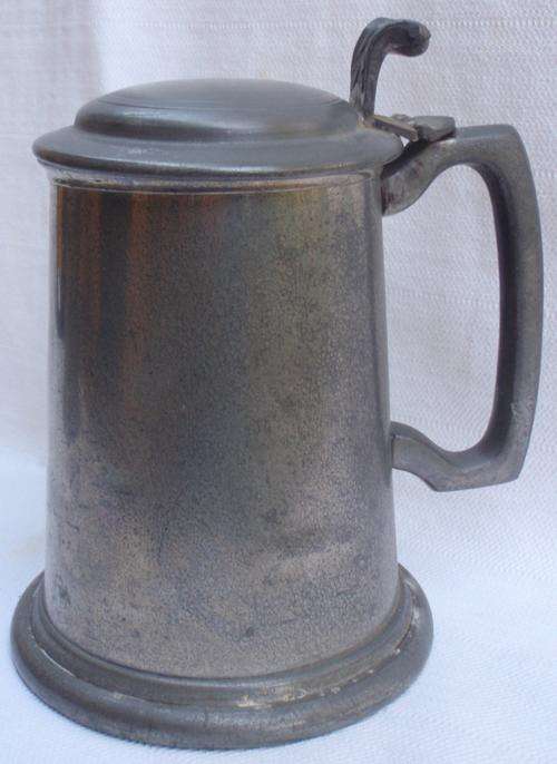 VINTAGE:  ENLISH PEWTER TANKARD WITH HIINGED LID - COLLECTABLE!!!