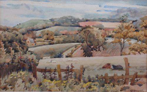 VINTAGE - ORIGINAL WATERCOLOUR SIGNED, G.E.BROKENSHA, AYTON, BERWICKSHIRE. MASTERFUL WATER COLOURIST