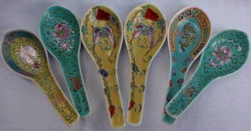 CHINESE SPOONS (6) - BEAUTIFULLY HAND PAINTED!!!