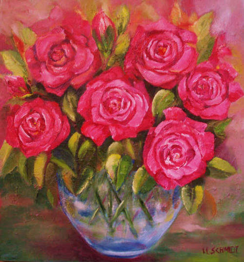 Original Ivy Schmidt (1917-2008) 'Coral Roses'