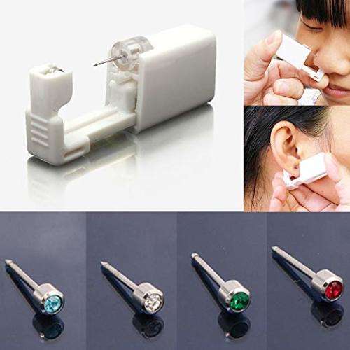 Disposable Safety Portable Sterile Body Ear Piercing Gun Unit Tool With Ear Studs