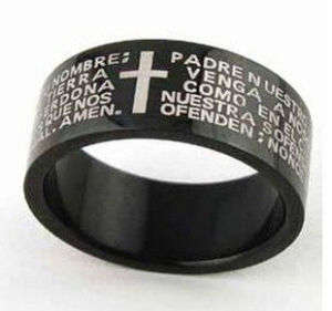 'UNIQUE" Black Spanish Prayer ring Ring Size 17
