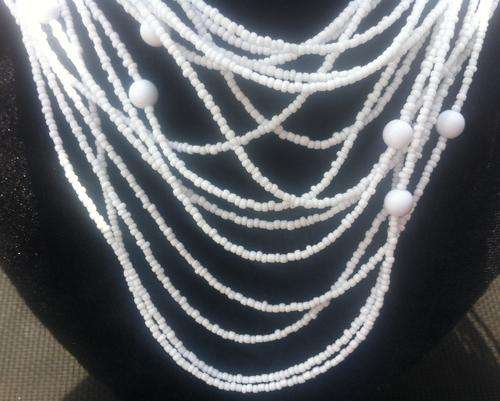 White African Beaded Necklace & Earrings
