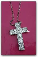 Stunning LARGE Crystal Christian Necklace