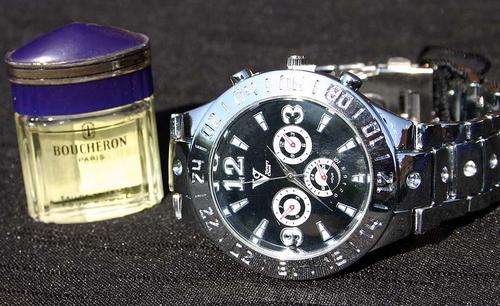 Excellent Gift for HIM Watch &  5ml boucheron 100% authentic fragrance