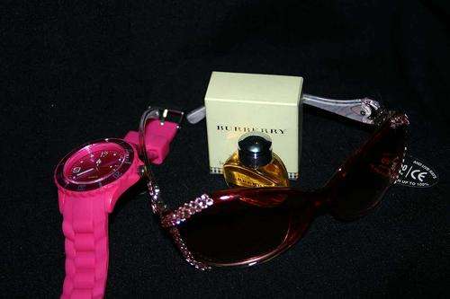Excellent Gift for HER Watch, sunglasses & 5 ml BURBERRY EDP Collectable Miniature