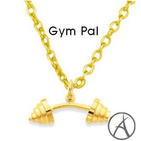 Gym Pal - High Quality Gold Plated Bend Barbell Fitness Gym Necklaces